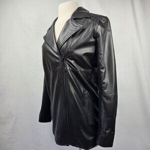 Trouvé Boyfriend Lambskin Asymmetrical Zipper Jacket Black Size S NWT